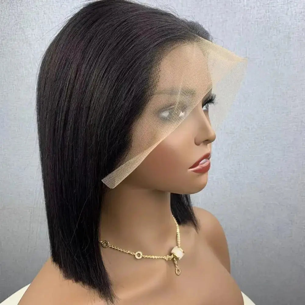 Straight Lace Frontal Bob Wig 100% Real Human Hair 13x4