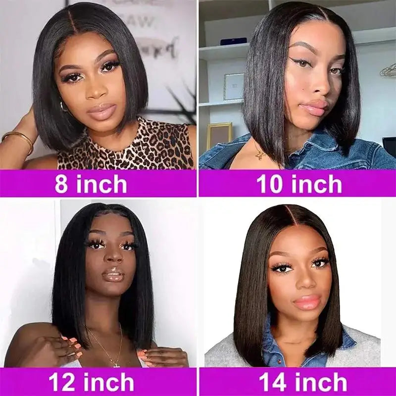 Straight Lace Frontal Bob Wig 100% Real Human Hair 13x4