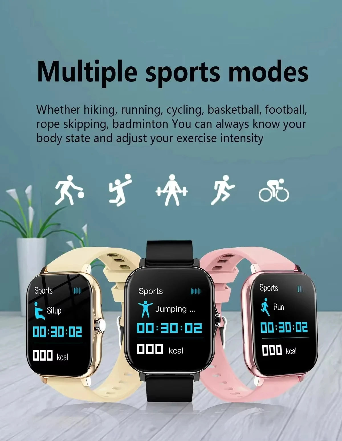 Xiaomi Smart Watch Women Men Lady Gift Sport Fitness Watches Heart Rate Monitor Waterproof Smartwatch For Phones Android IOS