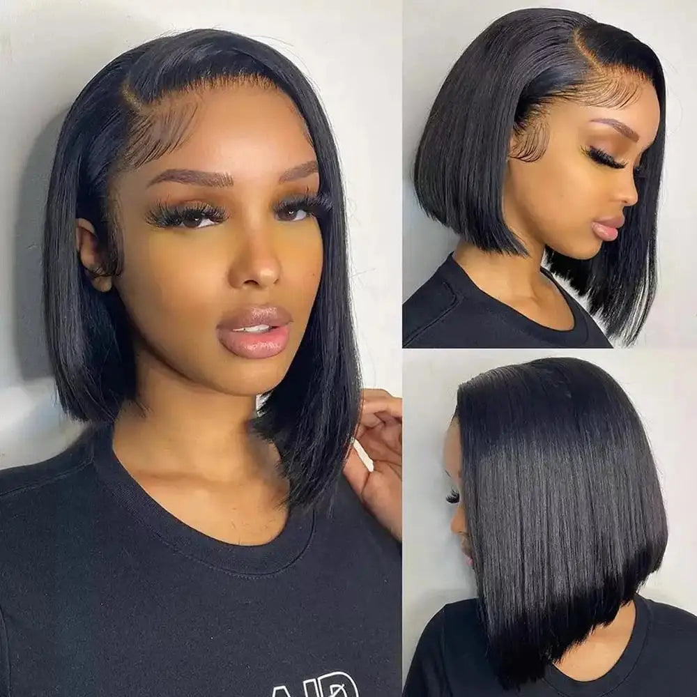 Straight Lace Frontal Bob Wig 100% Real Human Hair 13x4